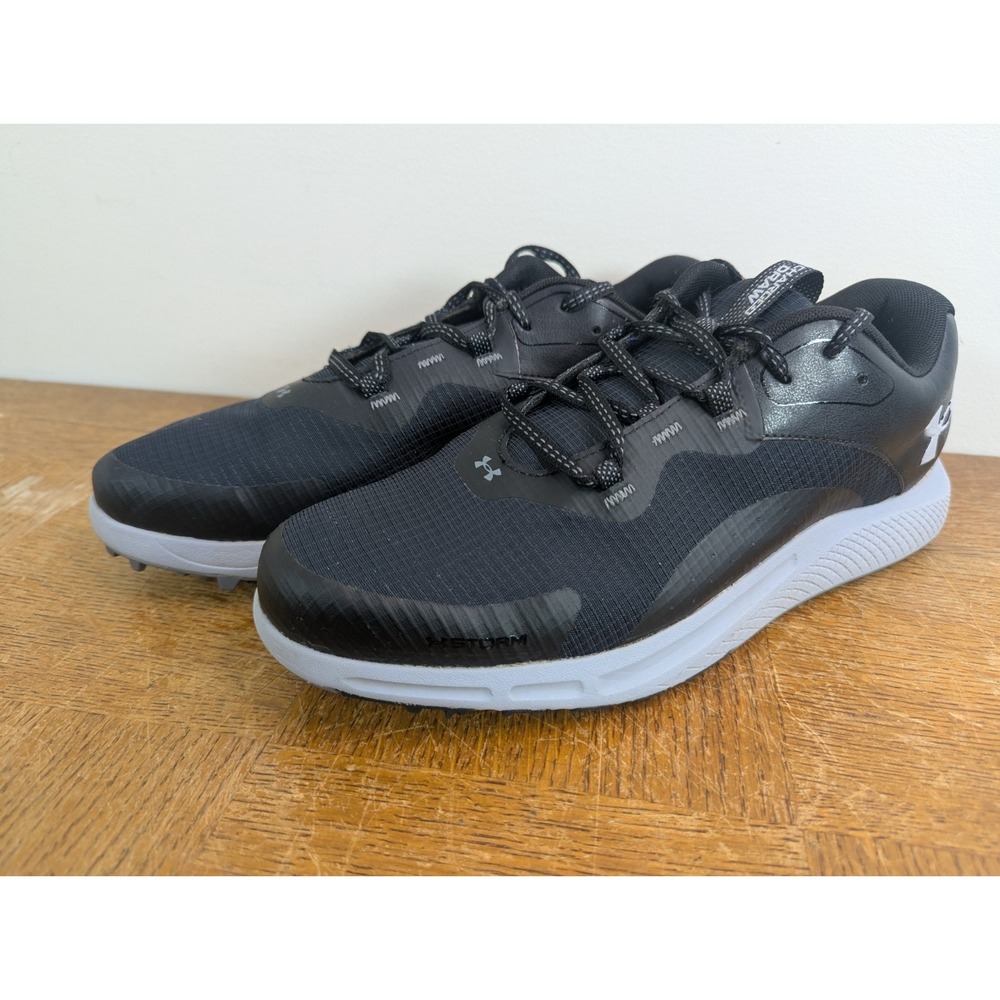 Under Armour Charged Draw 2 SL Golf Shoes Mens Size 9 Black Gray Spikeless